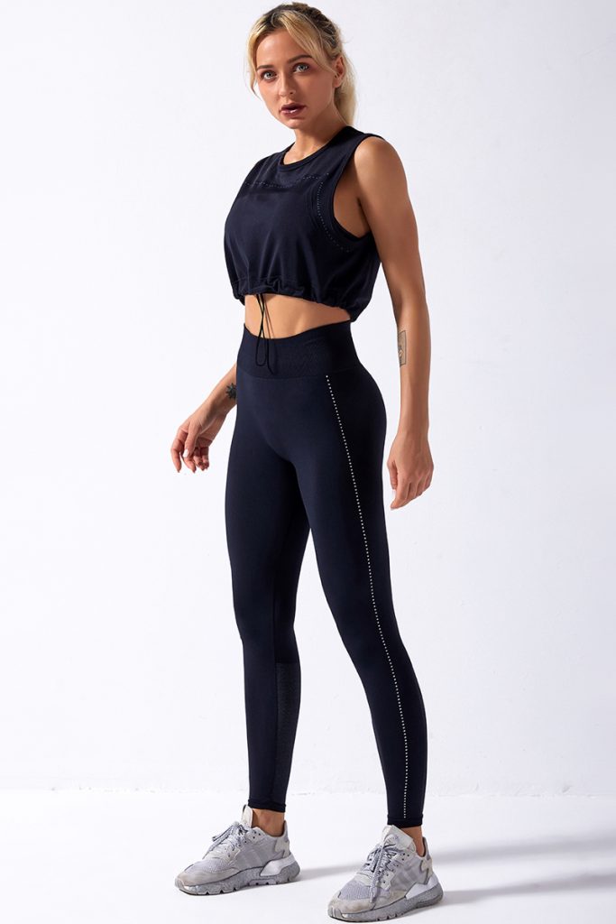 Casual Active Sports Top Seamless Yoga Leggings