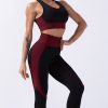 Women's Gymwear set Sports Bra Seamless Leggings Black Red