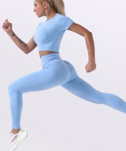 Women Seamless Short Sleeve Crop top Active Wear Yoga legging