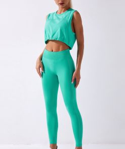 Casual Active Sports Top Seamless Yoga Leggings