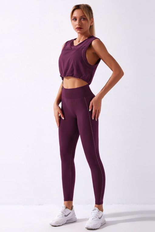 Casual Active Sports Top Seamless Yoga Leggings